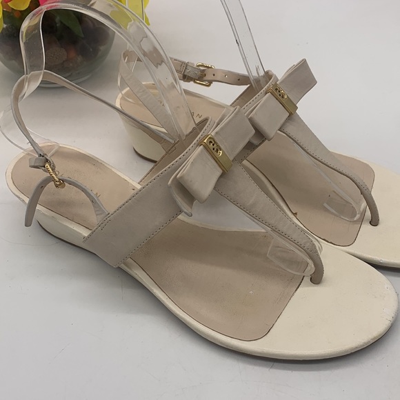 Vintage Cole Haan Leather Off White Thong Sandals - As is. CH3104 - Picture 3 of 8